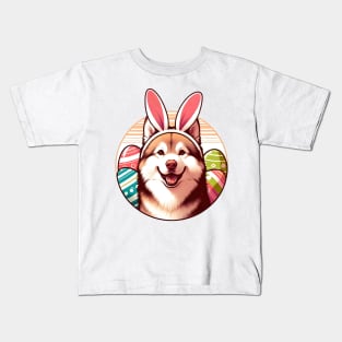 Norrbottenspets's Easter Joy with Bunny Ears Celebration Kids T-Shirt